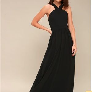 Lulus Air of Romance black dress